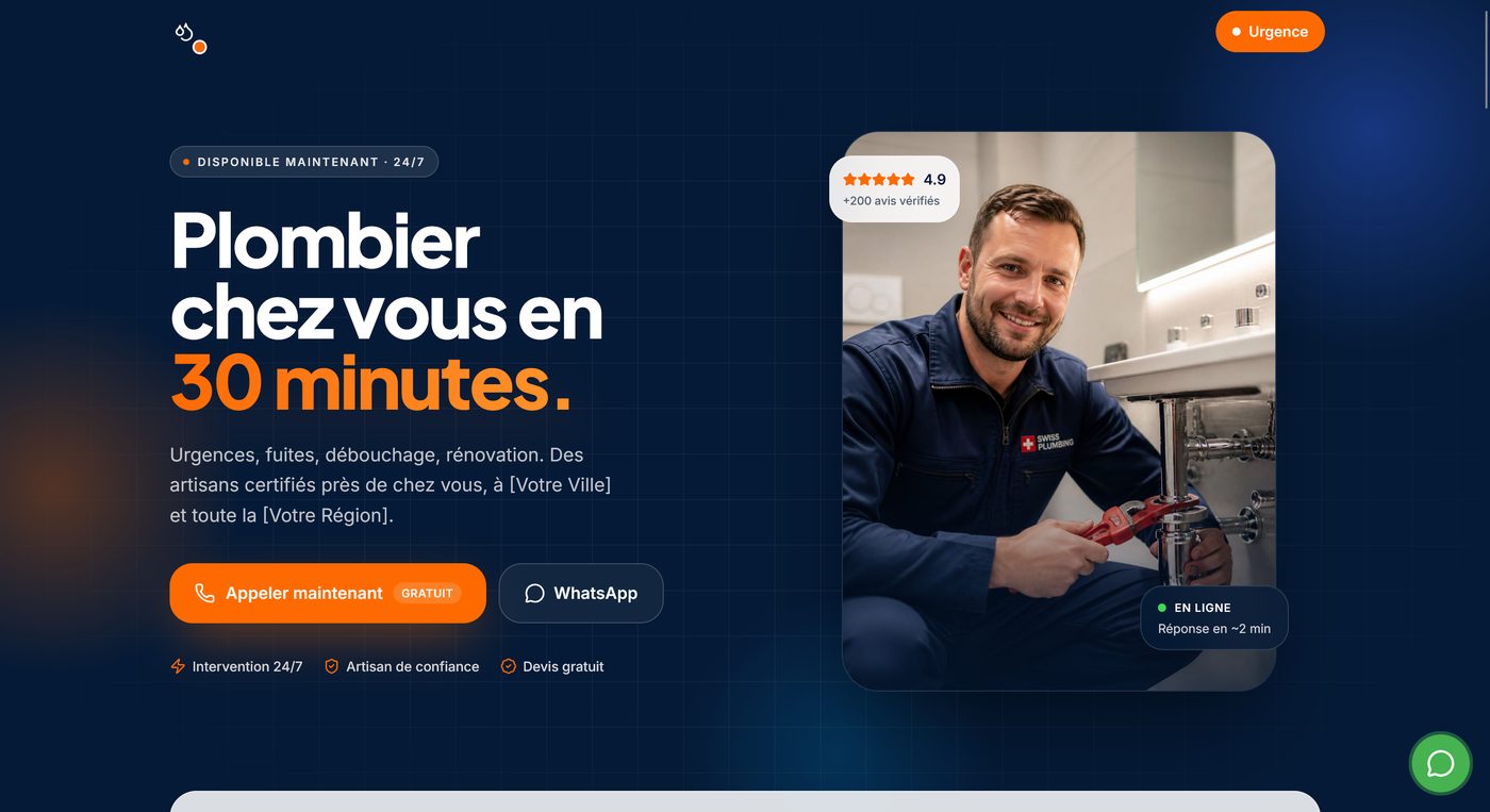Aperçu du site Design Plombier — Express