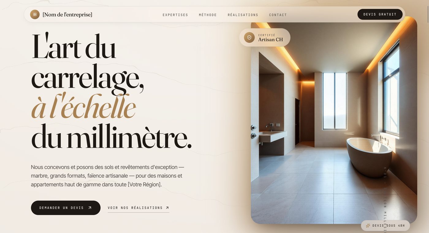 Aperçu du site Design Carreleur — Précision