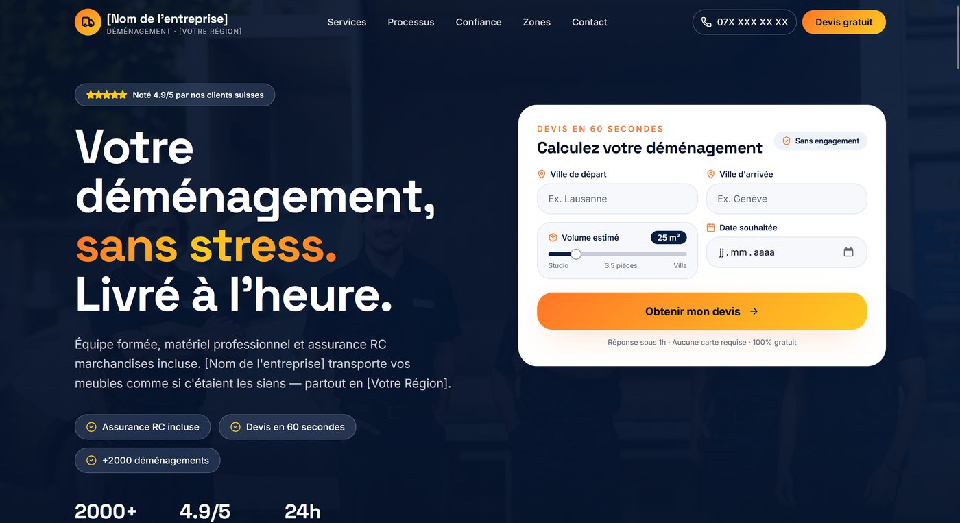 Aperçu du site Design Déménagement — Rapide