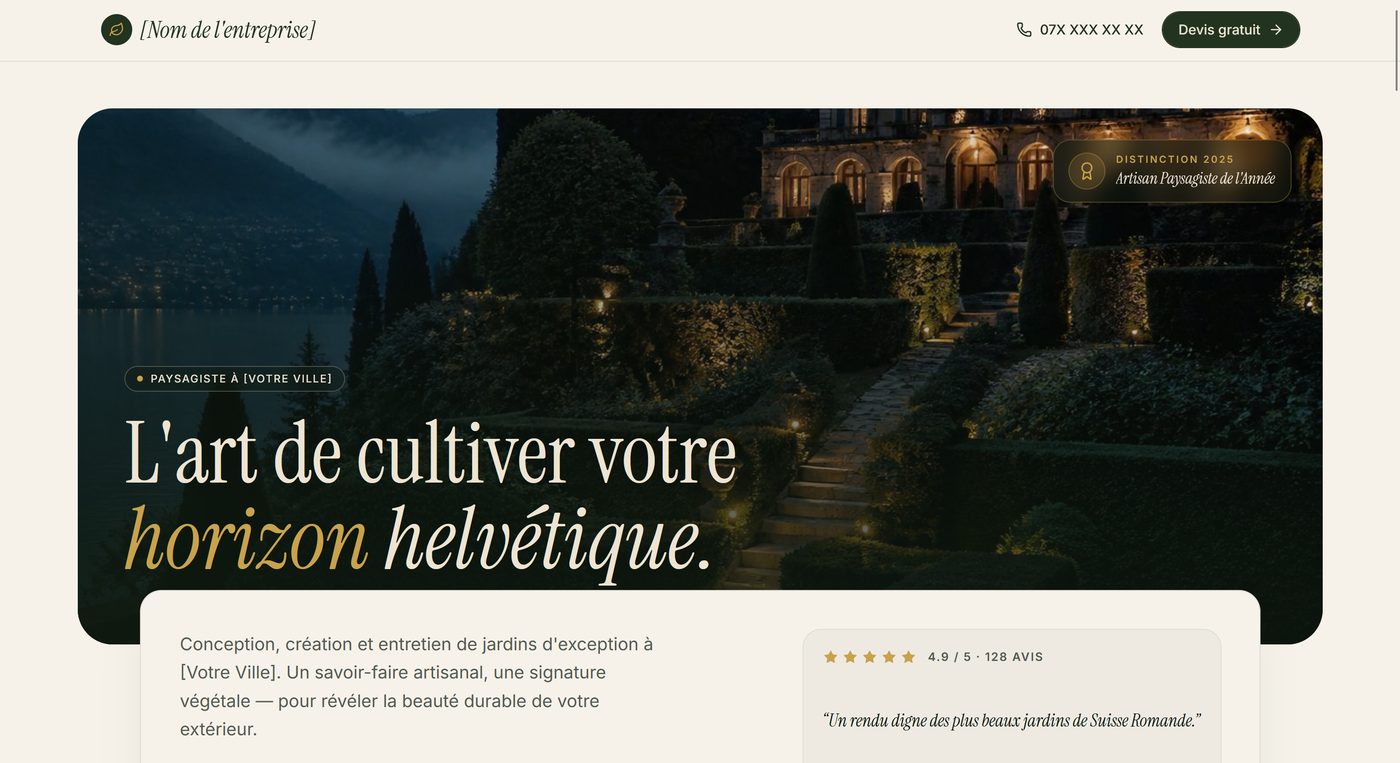 Aperçu du site Design Paysagiste & Jardinier — Nature